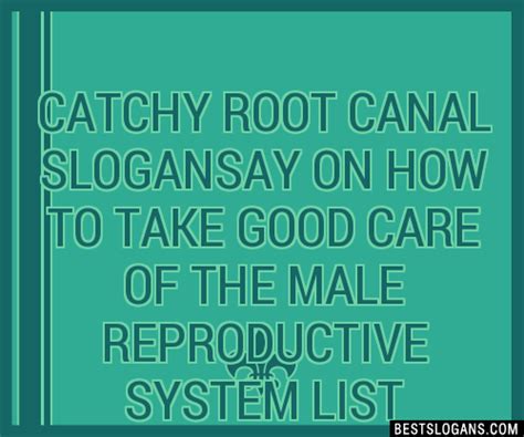 Catchy Root Canal Ay On How To Take Good Care Of The Male