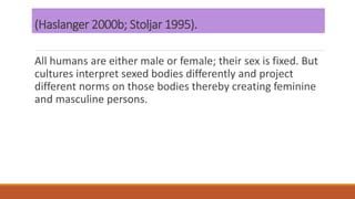 Presetnation On Feminist Perspectives On Sex And Gender PPT
