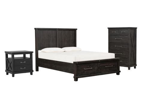 Jaxon Espresso California King Wood Storage 3 Piece Bedroom Set With