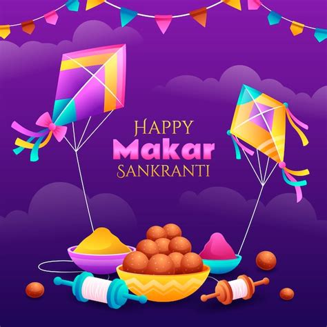 Premium Vector Gradient Makar Sankranti Illustration