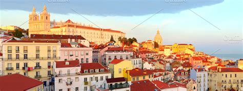 View of Old Town of Lisbon, Portugal | High-Quality Architecture Stock ...