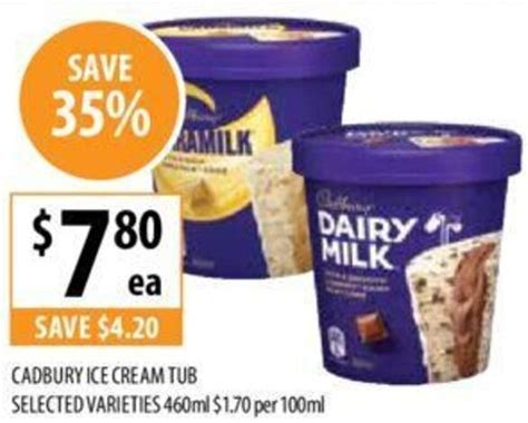 Cadbury Ice Cream Tub Selected Varieties Ml Offer At Supabarn