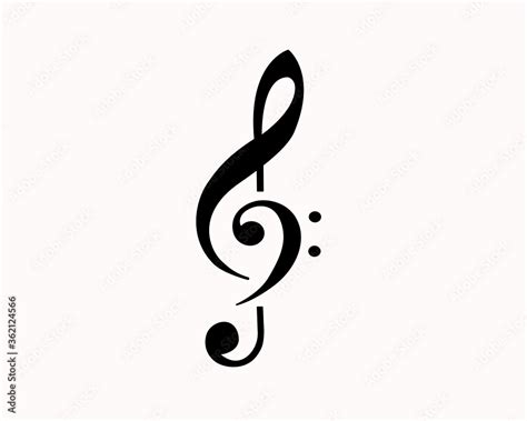 g clef and f clef music note black design isolatede on white. icon ...