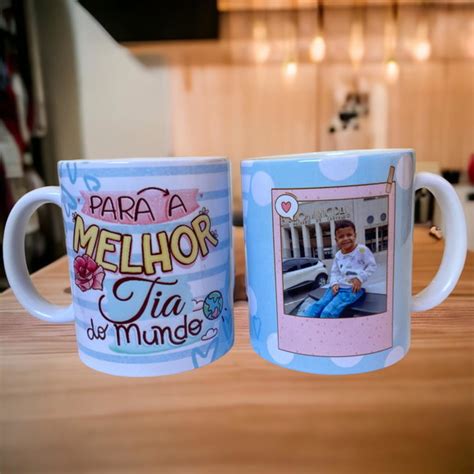 Caneca Melhor Tia Do Mundo Personalizado Foto Elo7