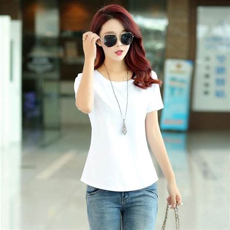 2024 Summer Simple Versatile Tops Solid Color Loose Short Sleeve