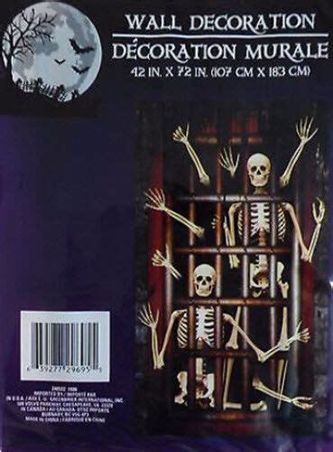 Halloween Party Scene Setter Skeleton Dungeon Jail Doorwall 6 Ft Walking Dead Ebay