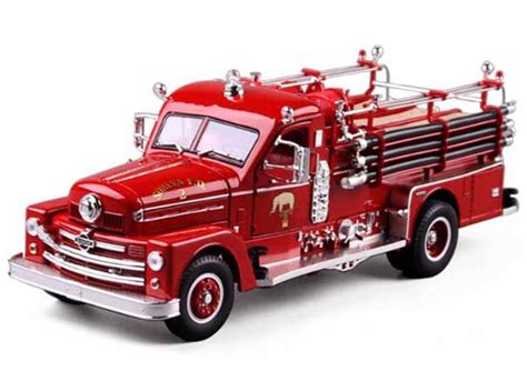 1:24 Scale Red Signature Diecast 1958 Fire Engine Truck Model [NT01T467 ...