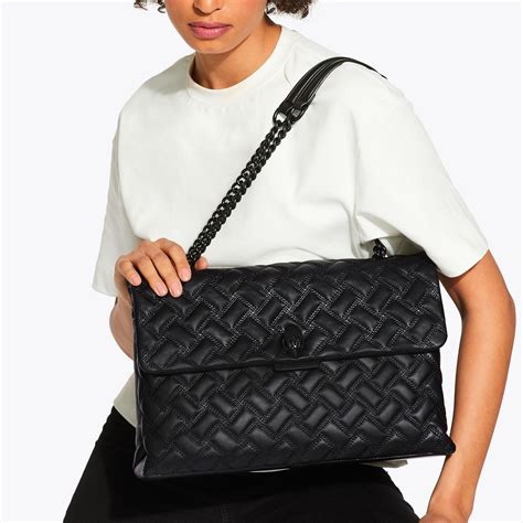 Xxl Kensington Drench Blacked Out Matte Quilted Leather Oversized Shoulder Bag By Kurt Geiger London