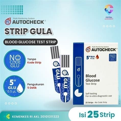 Jual Strip Gula Autocheck Glucose Strip Cek Gula Darah Central