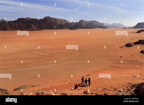 Overview Of The Desert At Wadi Rum Unesco World Heritage Site Jordan