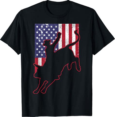 American Flag Rodeo Patriotic Bull Rider T Shirt