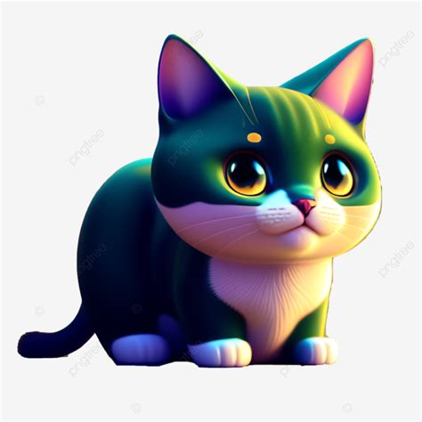 Realistic Cute Cat 3d Model Render, Cat 3d Model Render, Cute Cat 3d Model Render, Cute Cat PNG ...