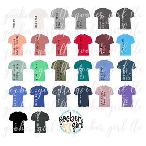 Digital Design District Perfect Tri T Shirt Color Chart Digital