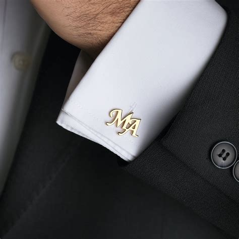 Lateefah Oem Luxury Custom Letter Men Initial Wedding Cufflinks Stainless Steel Name Groomsmen