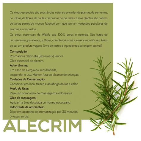 Óleo Essencial Alecrim 10ml Wellife