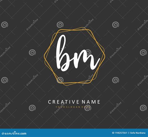 B M Bm Letra Inicial Manuscrita Y Logotipo De Firma Un Logotipo