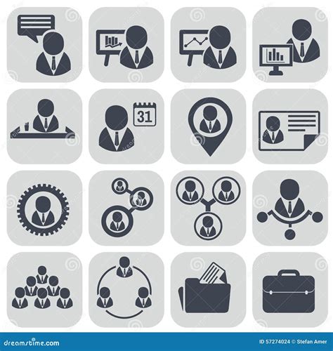 Human Resources And Management Icons Set Stock Vector Illustration Of Organization Icons