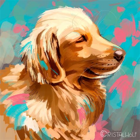 Golden Retriever Oil Art Poster By Cristalwolf Displate Dog