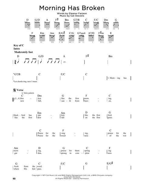 Morning Has Broken By Cat Stevens Guitar Lead Sheet Guitar Instructor