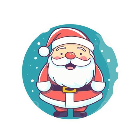 Ilustraci N De Icono Redondo De Santa Claus De Dibujos Animados Vector