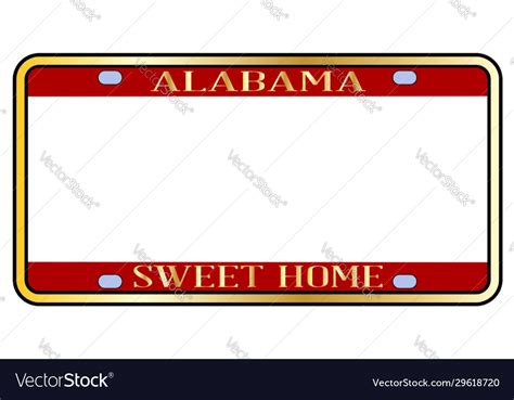 Blank alabama state license plate Royalty Free Vector Image