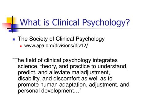 Ppt Graduate Study And Career Options In Clinical Psychology