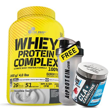 Olimp Whey Protein Complex 1800g with free BPI CLA+Carnitine, Shaker ...