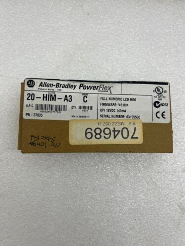 Allen Bradley 20 HIM A3 Powerflex SER C FRN V6 001 Full Numeric LCD HIM