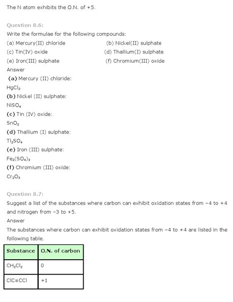 Ncert Solutions For Class Chemistry Chapter Redox Reactions