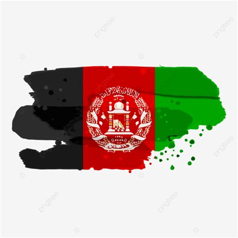 Afghanistan Flag With Grunge Brush Texture Afghanistan Flag