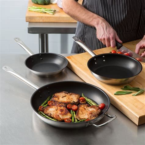 Vigor Piece Stainless Steel Non Stick Fry Pan Set With Aluminum Clad