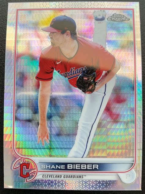 2022 TOPPS CHROME SHANE BIEBER CLEVELAND GUARDIANS 208 HYPER PRISM