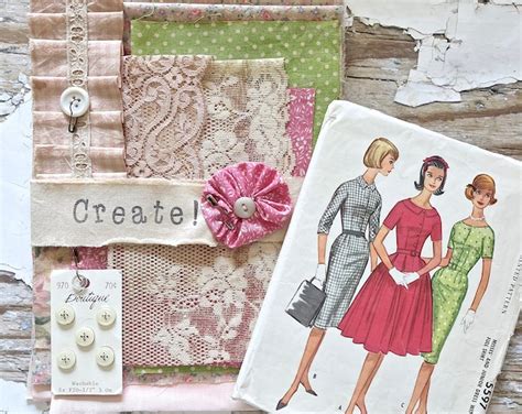 Vintage Haberdashery Junk Journal Bundle Sewing Ephemera Pack Vintage