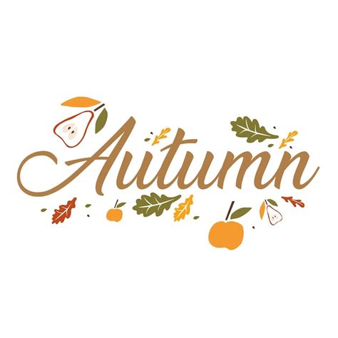 Premium Vector Autumn Banner With Text Leaves And Fruits On A White