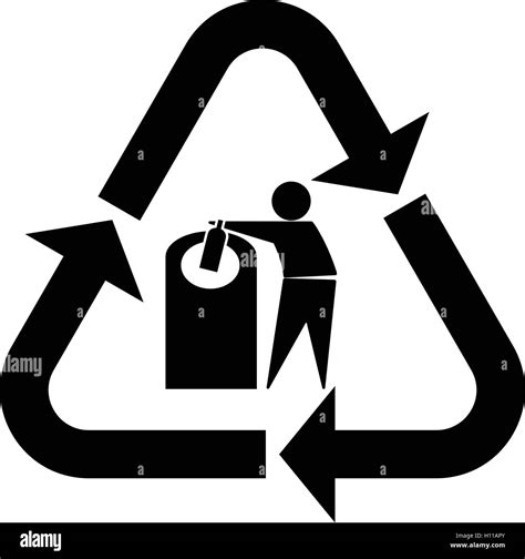 Glass Recycling Symbol Tidy Man Glass Recycling Icon With Tidy Man And