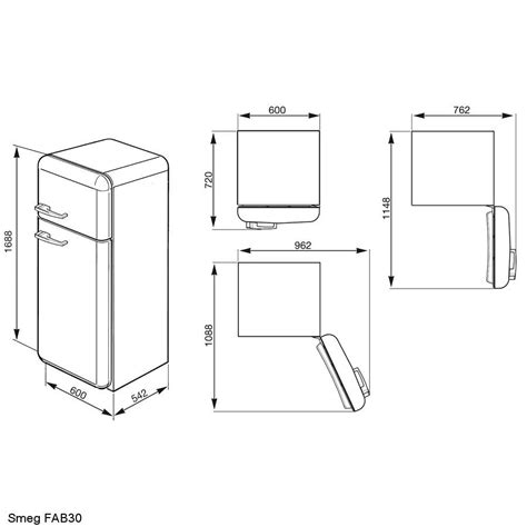 Smeg FAB30RFC 60cm Retro Fridge Freezer Right Hand Hinge - CREAM - Appliance City