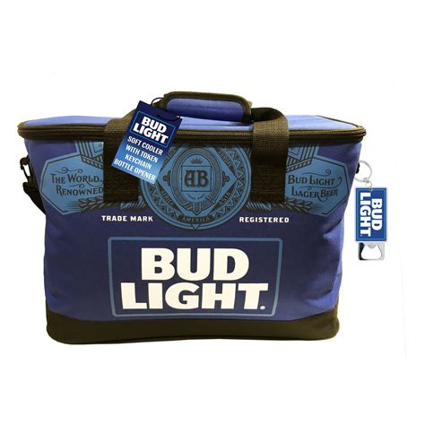 Bud Light Soft Cooler with Bottle Opener Keychain