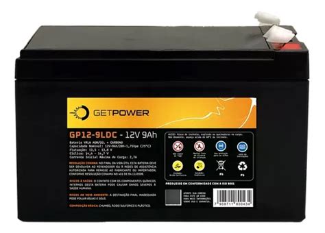 Bateria Selada 12v 9ah Dc Get Power Vrla Agm Parcelamento Sem Juros