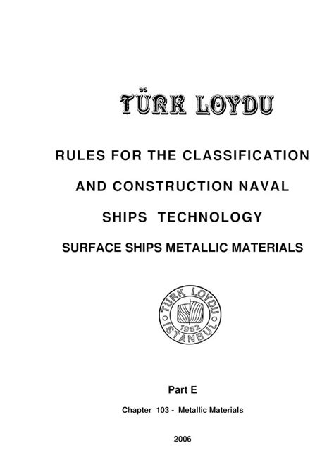 Pdf Rules For The Classification And Construction Naval Ships