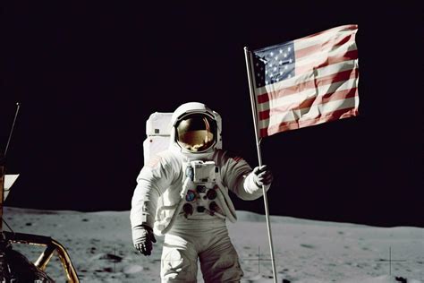 Chinese Astronaut Moon With Flag 30634251 Stock Photo At Vecteezy