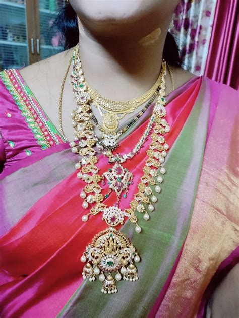 Pin By Jaya On Haram Gold Necklace Designs Gold Jewelry Fashion