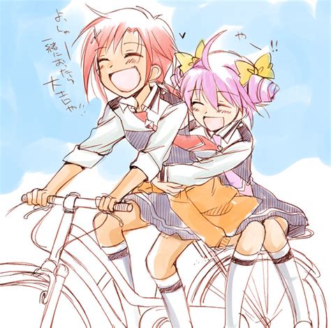 Safebooru Bicycle Blush Bow Closed Eyes Eyes Closed Hair Bow Hair