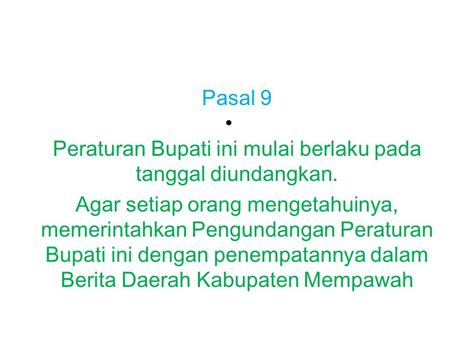 Peraturan Bupati Mempawah No Tahun Tentang Tata Kearsipan Di