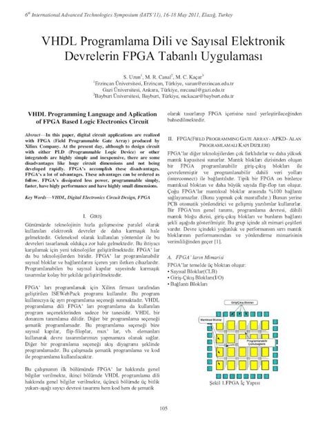 PDF VHDL Programlama Makale DOKUMEN TIPS