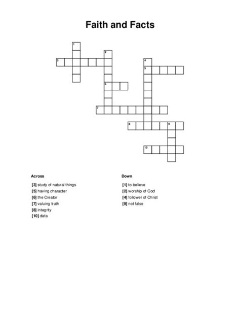 Christian Crossword Puzzles Printable Faith