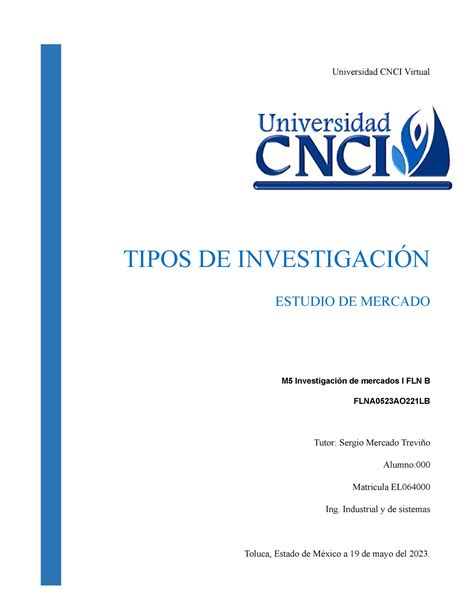 Universidad Cnci Investigaci N De Mercados Actividad Universidad