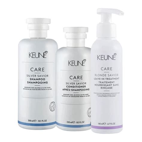 Kit Keune Care Para Neutralização Shampoo e Condicionador Silver Savior e Leave in Blonde Savior