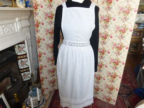 Antique Victorian Edwardian Full Length With Bib White Cotton Etsy UK