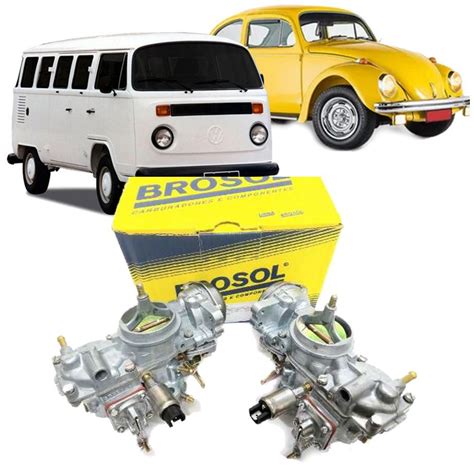 Carburador Fusca Brasilia Kombi 1600 à Gasolina Solex BROSOL Par