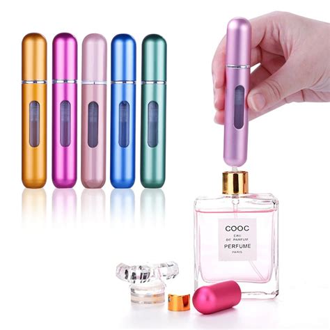 5ml Portable Mini Aluminum Refillable Perfume Bottle With Spray Empty Cosmetic Containers